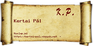 Kertai Pál névjegykártya